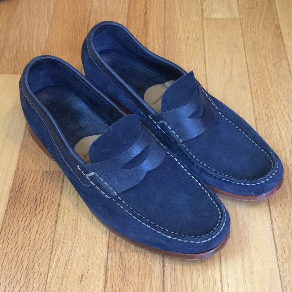 Johnston & Murphy Blue Suede Danbury Loafer Sz 9.5